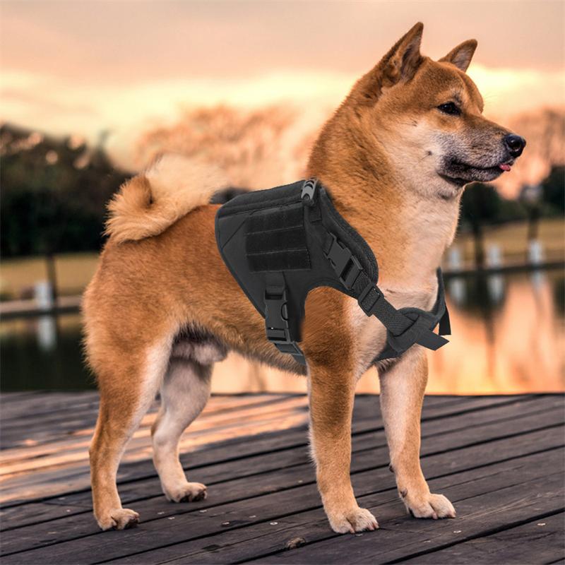 Tactical Dog Harness Military Training K9 Padded Quick Release Vest Pet Training Dog Harness For Set Small Medium Large Dogs