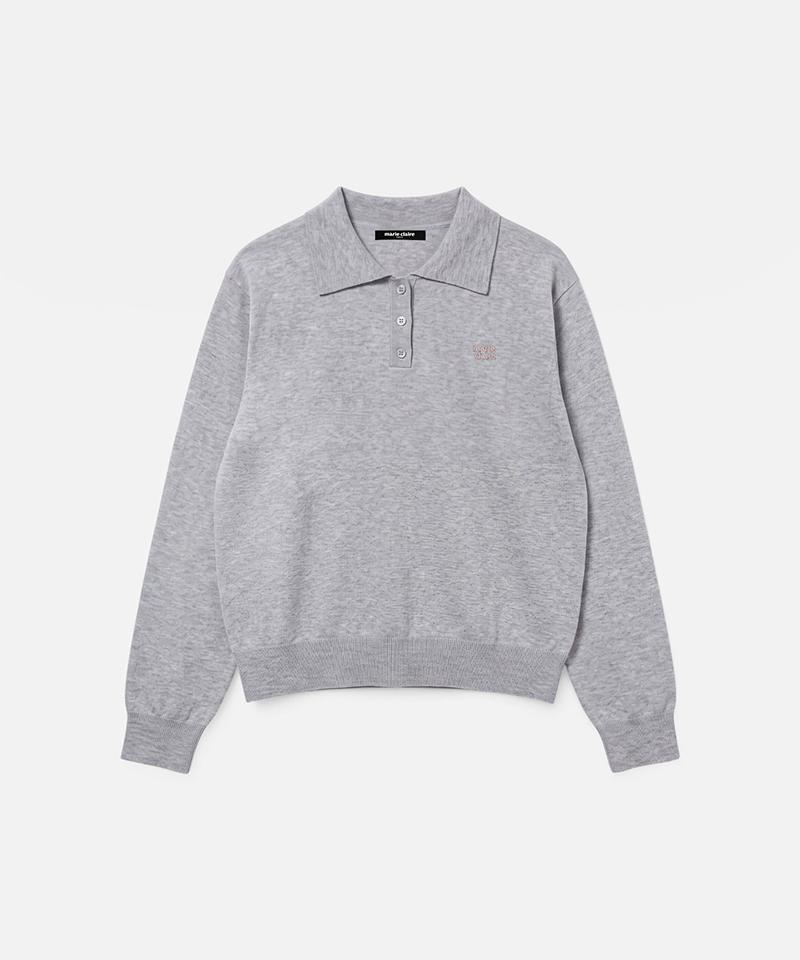 MARIE CLAIRE Basic Logo Wool Collar Knit (Magckn02Mmg)