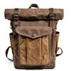 Luksusowe płócienne plecaki w stylu vintage dla mężczyzn płócienny skórzany plecak podróżny duże wodoodporne plecaki Retro Bagpack