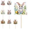 Easter Bunny Cupcake Toppers Cute Food Rabbit 8 Styles Colorful Cake Decorations Easter Day Cake Toppers For Baby Shower Party