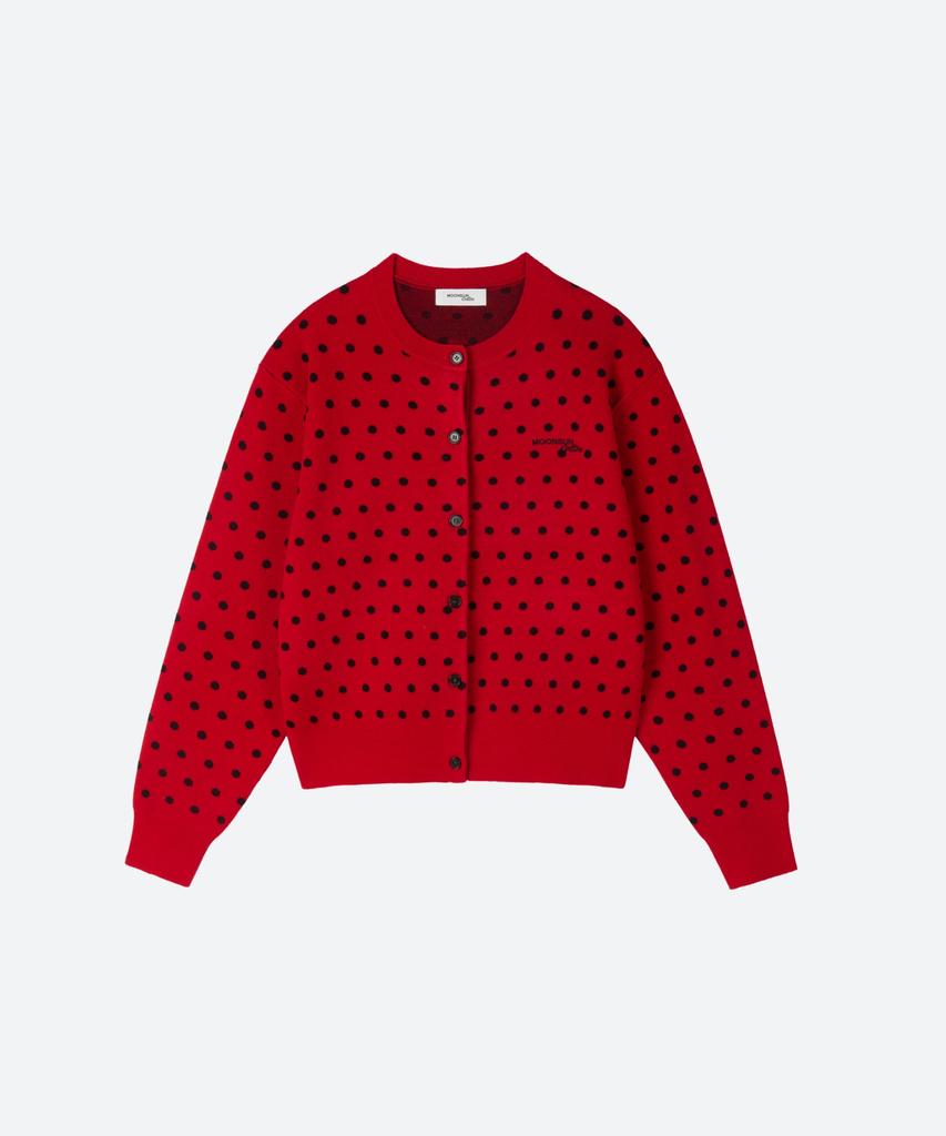 Moonsun M.C Dot Dot Knit Cardigan / Red