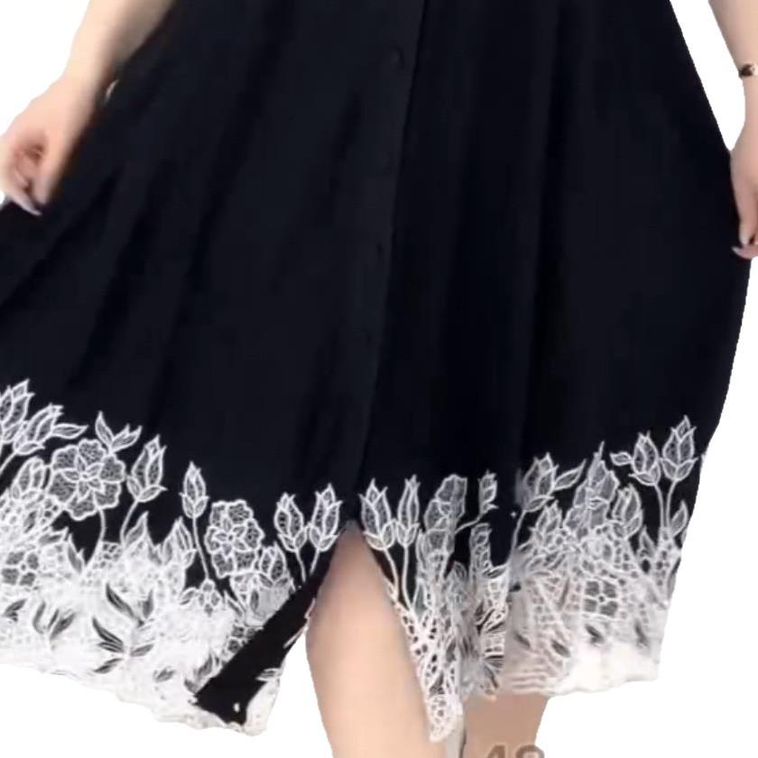 2024 Spring/Summer Elegant Mid-Length Slimming Dress - Light Luxury Over-the-Knee with Simple Print Design for Women