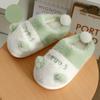 Fashion Winter Panda Color Matching Slippers Women Cartoon Cute Plush Warm Home Thick Sole Anti Slip Cotton Shoes Zapatos 2025