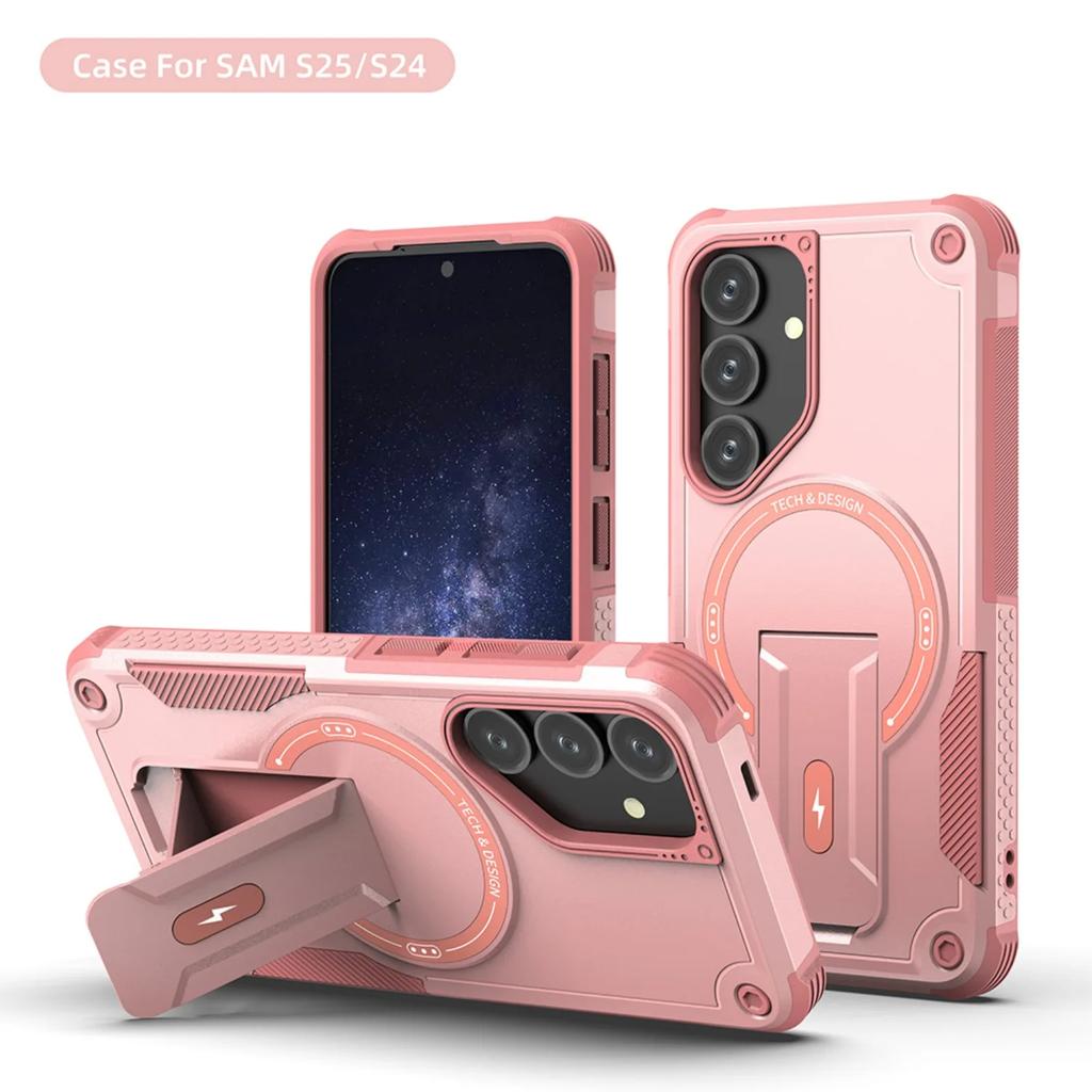Case for Samsung Galaxy A56 A26 A26 A16 A06 A55 A35 A15 A54 A14 A05 5G 4G Magnetic Wireless Charge With Holder Anti-fall Cover