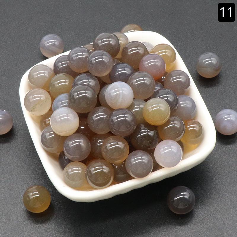 1189-12MM Natural Round Crystal Stone Bead, No Hole, Mini Small Ball for DIY Jewelry and Crafts