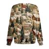 Women's Casual Long-Sleeved Single-Breasted Christmas-Themed Print  Cardigan