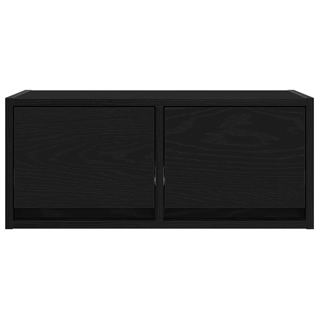 TV Cabinet Black Oak Effect 60 x 31 x 25.5 cm Particleboard