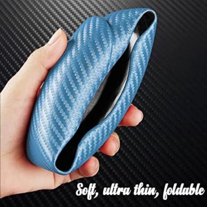 1 par de protector para volante de coche de fibra de carbono, cubierta protectora ultrafina para tarjeta deportiva antideslizante, cubierta protectora con mango de verano tipo D