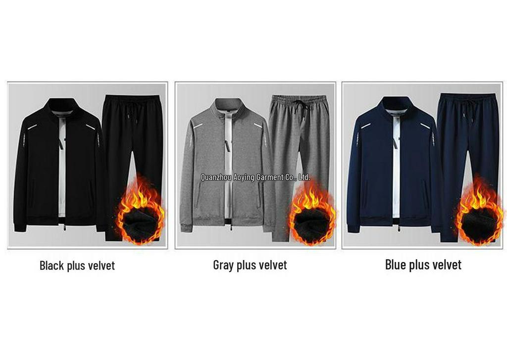 2024 Men's Plus Velvet Hoodie Set