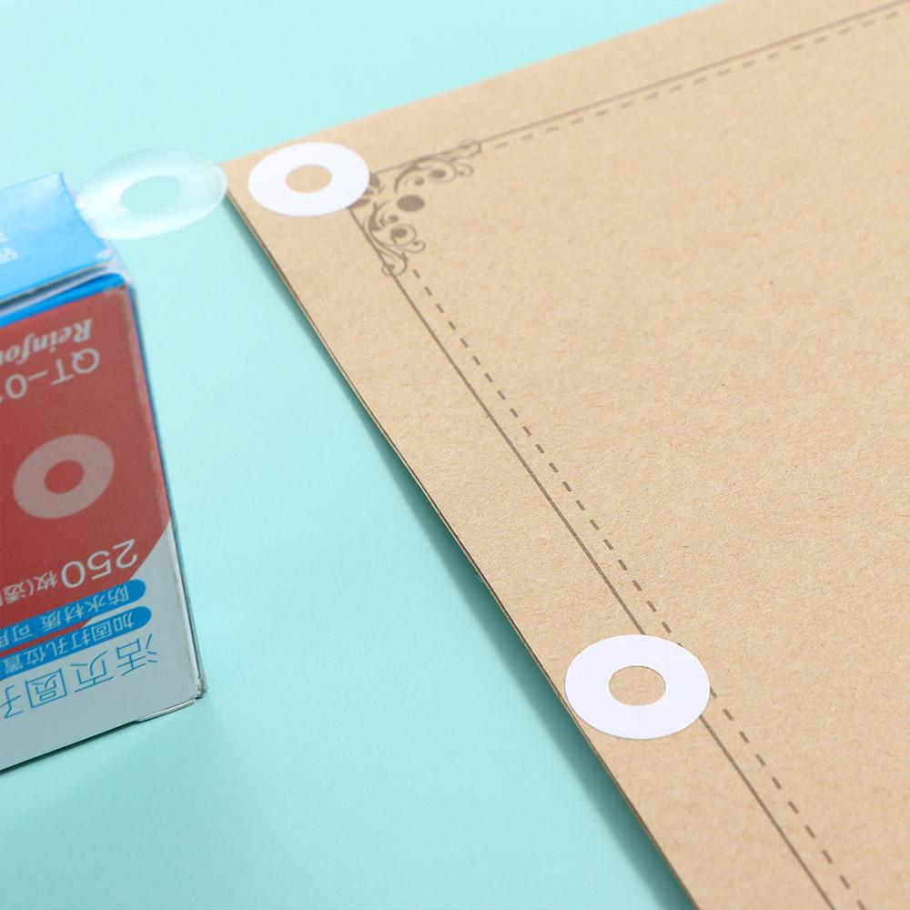 Student 15mm Loose Leaf Self Adhesive Hole Reinforcement Labels Round Stickers Hole Punch Protector Binding Paper Sticker