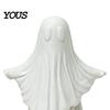 Matte Black Ghost Statue 3D Printed Cute Figurine, Minimalist Home Decor, & White Unique Artistic Design Dual Colors, Stable Base for