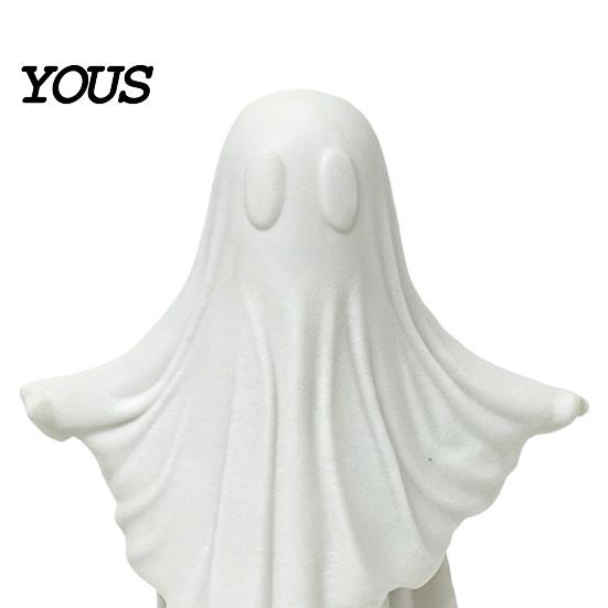Matte Black Ghost Statue 3D Printed Cute Figurine, Minimalist Home Decor, & White Unique Artistic Design Dual Colors, Stable Base for