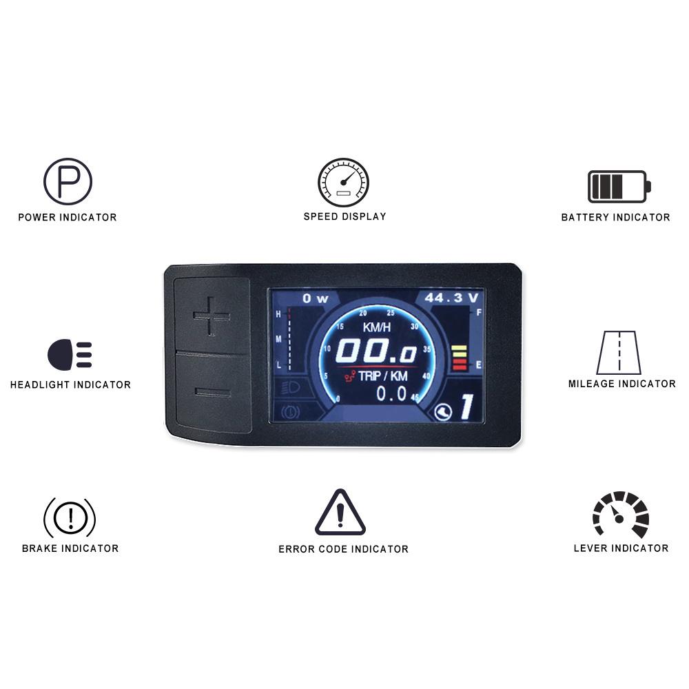 Ebike Bicycle Scooter 500C Display 2.2'' IPS Screen For Mid Hub Motor Waterproof