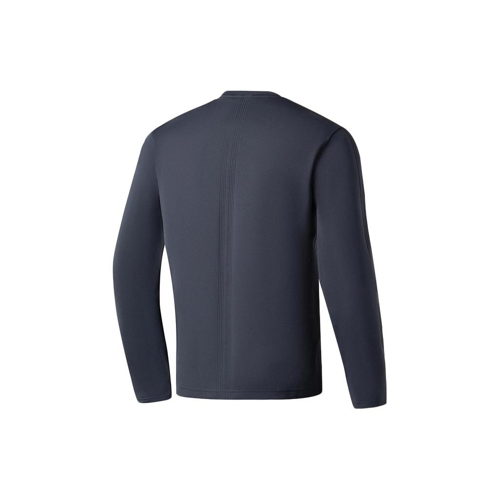 Li Ning Fitness Series Solid Color Logo Print Long Sleeve Sweatshirt Men Tops Cool-Black AWDS969-6