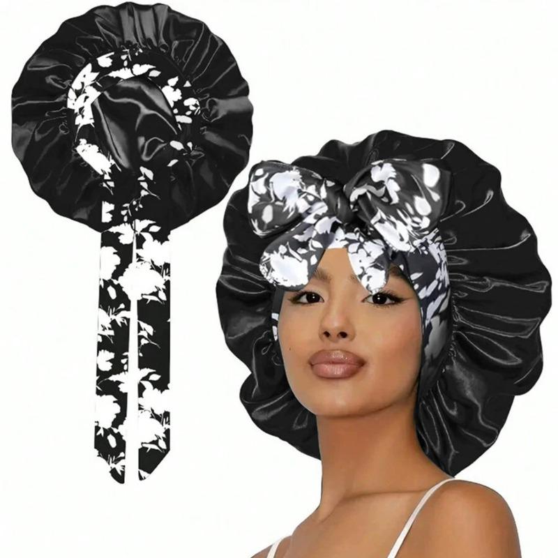 Satin Damen Vergrößerte Schlafhaube Atmungsaktiv und Umweltfreundlich Kann mit elastischer Duschhaube befestigt und angepasst werden