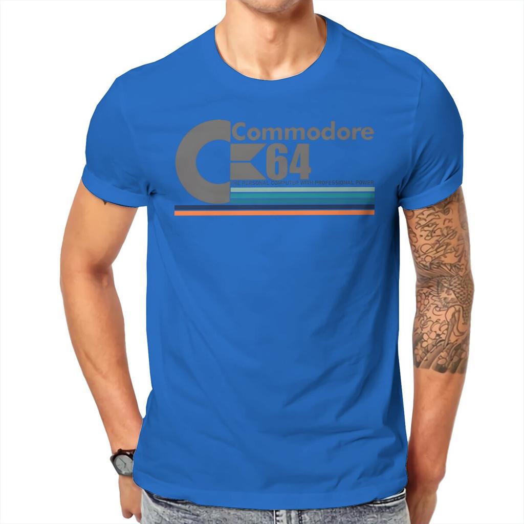 Commodore 64 T-Shirt Grafik Unisex Oberteile Vintage Sommer Baumwolle Kurzarm T-Shirt