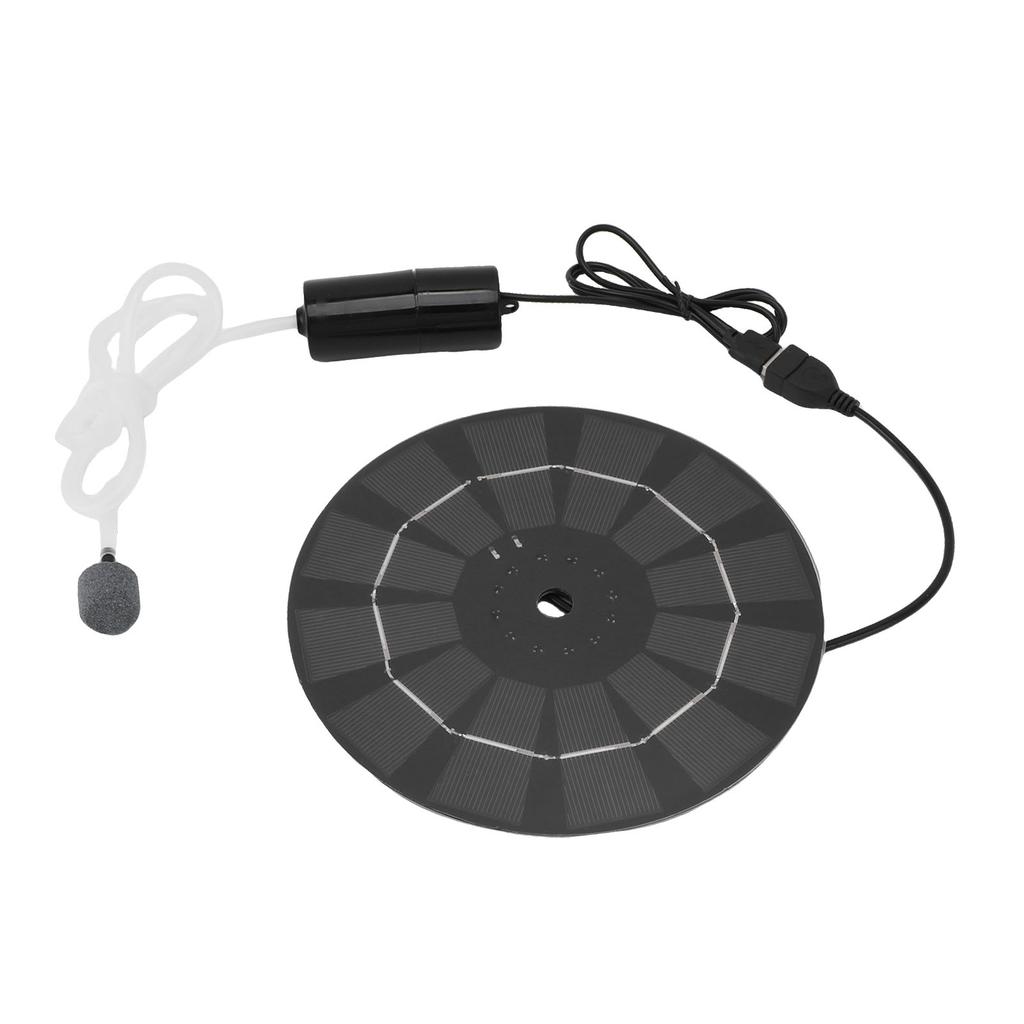 Solar Aquarium Oxygen Pump, Energy Saving Low Noise Operating Monocrystalline Silicon Solar Fish Pond Aerator for Home(10W)