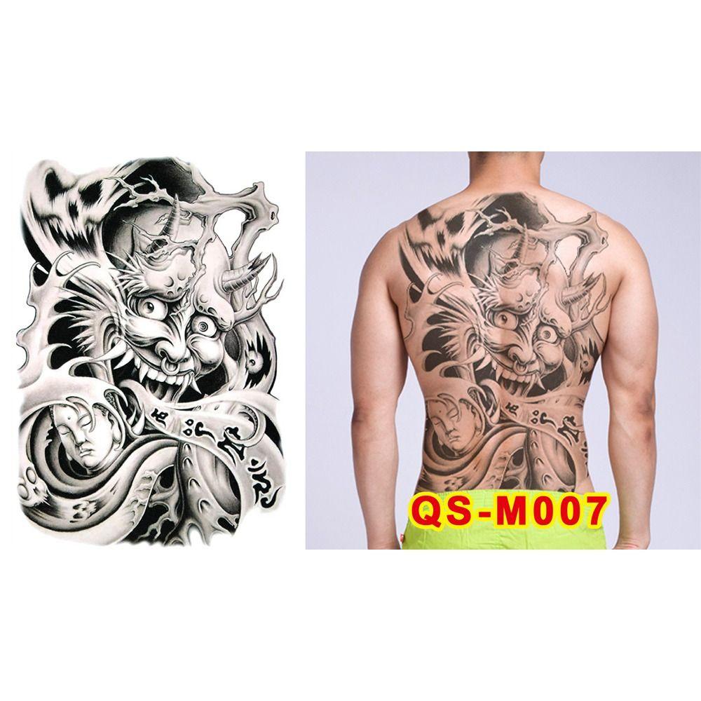 Water Transfer Printing Full Back Tattoo Sticker Buddha Pattern Full Back Temporary Tattoos  Unisex