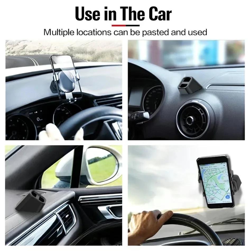 Universal Car Charger Chasis Bracket Double Clamp Connection Mobile Phone Holder Base Dashboard Mount Air Outlet Clip GPS Use