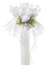 Candle Decoration with a Pink Ribbon and a White Rose