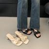 Beautiful French Low-heeled Cool Slippers Women's Summer Wear 2025 New Models with Skirts Fairy Wind Gentle Thick-heeled Sandals