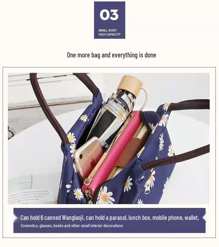 Women's Waterproof Oxford Cloth Handbag & Mummy Canvas Tote - Small Square Bag with Umbrella Pocket