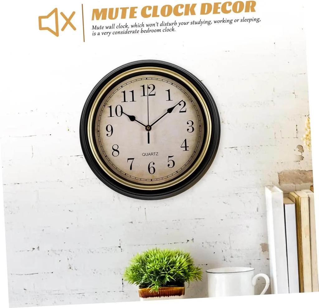 Vintage European Wall Clock Easy To Read Wall Mounted Clock With Silent Roman/Arabic Numerals Without Punch for Home Decor