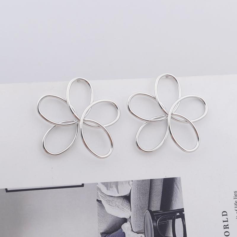 Cercei lungi cu cinci petale, model floral, model gol, pentru femei, bijuterii de petrecere, artă, hiperbolă