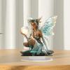 Moon Fairy Desktop Decor with Base Acrylic Ornament for Home Office