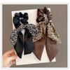 1Pc Vintage Floral Bow Scrunchie, Long Ribbon Hair Accessory for Elegant Hairstyle, Perfect for Date & Party