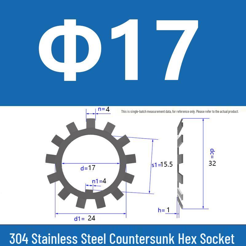304 Stainless Steel Locking Stop Washer Nut, Round, DIN5406, In Stock