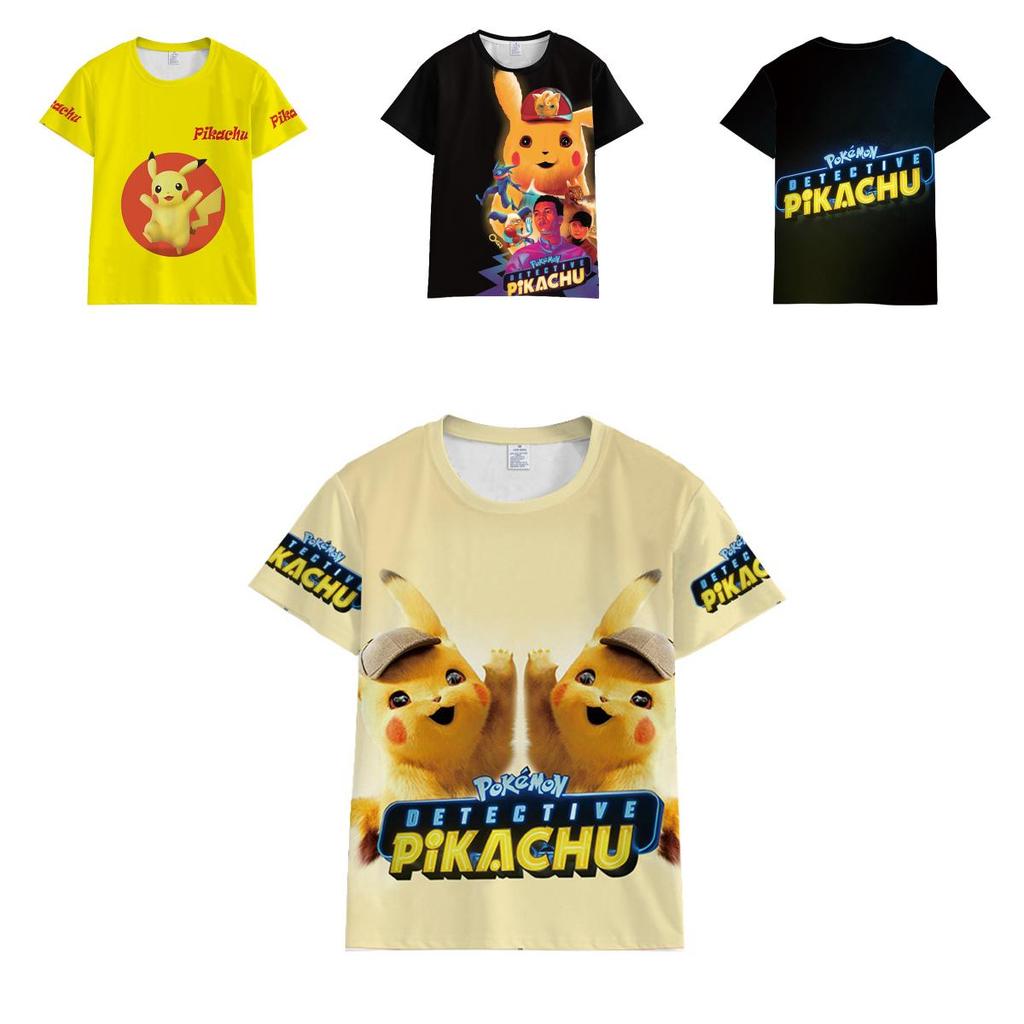 Tshirt Detective Pikachu 3d Print Short Sleeve Cosplay Costume Tops Tee