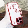 KADEM For iPhone 15 Pro Rhinestone Decor Electroplating Case Flower Pattern Drop Proof TPU Phone Cover