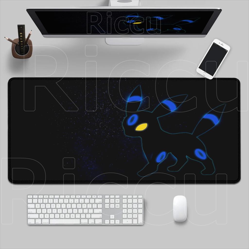 New Mouse Pad Laptop Kawaii Black Moon Umbreon Mousepad XXL PC Ppokemon Gaming Accessories Keyboard Rug Japan Anime HD Desk Mat