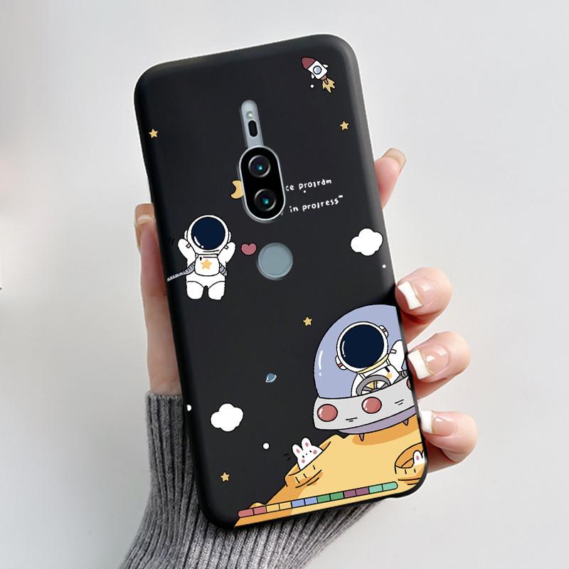 Per Sony Xperia XZ2 Premium SOV38 H8166 H8116 Custodia per Telefono Estetica Moda Gatto Carino Cartone Animato Nero Tocco Morbido Posteriore Cover in Silicone