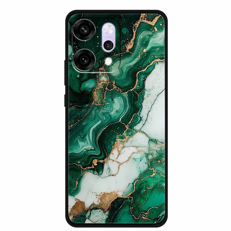 Funda de Dibujos Animados Para OPPO Reno 14 Pro Funda de Teléfono Suave de Silicona Para OPPO Reno14Pro Negra TPU Protectora Carcasa Trasera Mármol Para
