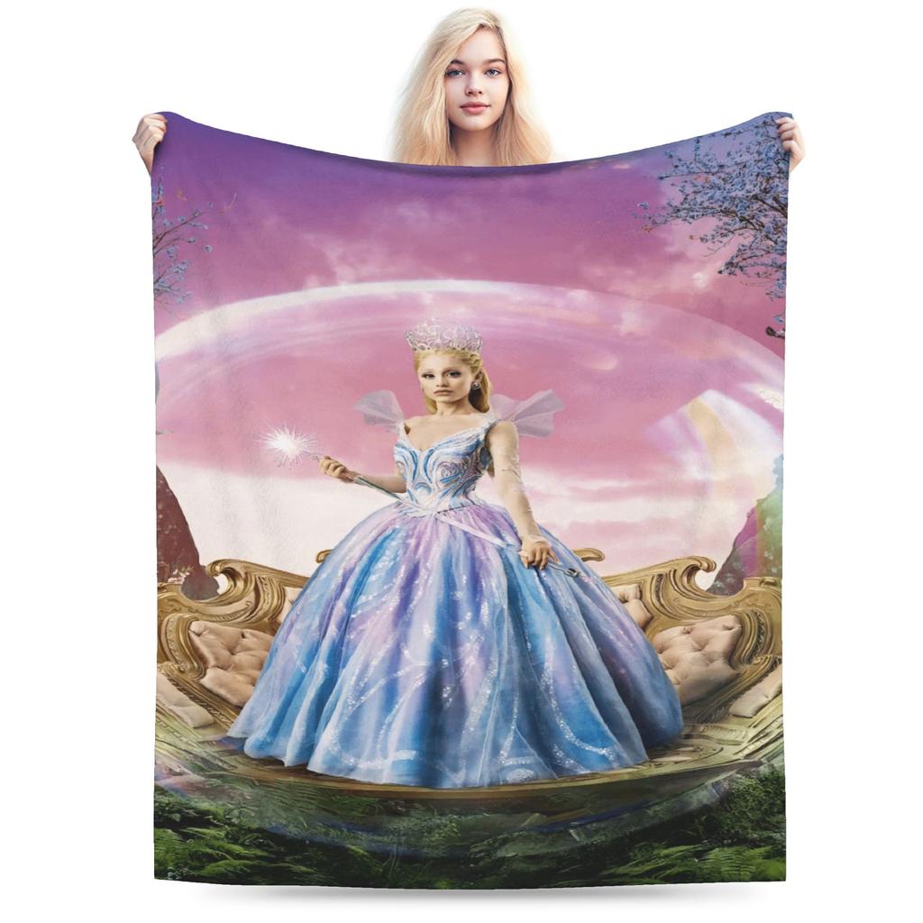 W-Wicked 2 Musical Movie Glinda Elphaba Blanket Warm Soft Street Trend Plush Throw Blanket Flannel Bedspread Bed Cover