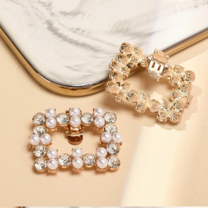 1 Pieza Decoraciones Brillantes para Zapatos Clip Hebilla de Zapato para Mujer Accesorios Tacón Alto Cuadrado Zapatos Desmontables D