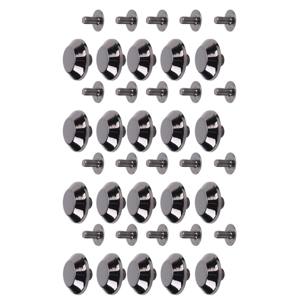 20 Set Bucket Shaped Screw Back Rivets 15mm Alloy Punk Stud Rivets with 6mm Cross Screws Silver Black