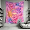 Care Bears Wall Tapestry Aesthetic Wall Hanging Printed Fabric Blanket Decorative Tapestries for Bedroom Living Room Home Decor