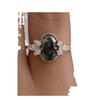 Venta caliente de anillo de joyería de mano de obsidiana aleación compromiso joyería retro mujeres
