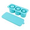 Tumbler Ice Mold Easy Fill Silicone 3 Cavity Hollow Cylinder Ice Ring for Whiskey Cold Drink Lake Blue