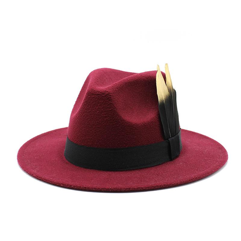 Panama Top Hat British Versatile Flat Edge Jazz Hat Woolen Top Hat Men'S And Women'S Hats