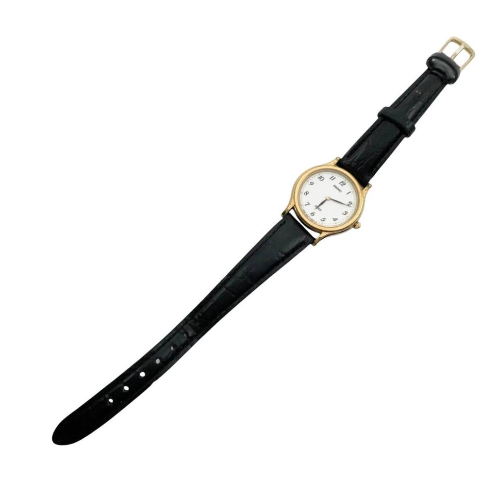 Battery SEIKO SPIRIT Quartz Watch White Dial Leather Band Analog Working/ New 4N20-0970 [af7]