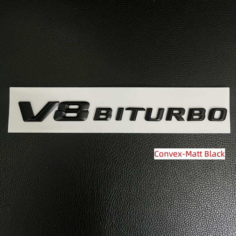 Car 3D Black Logo V8 BITURBO Emblem Car Fender Badge For Mercedes Benz C63 G63 E63 S63 W222 W223 W213 W212 W205 W204 Accessories MU8