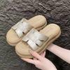 Thick-soled cool slippers for women's summer outer wear 2025 new models with skirts, high-end seaside beach one-word drag, Internet celebrity sandals