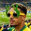Football Theme Sunglasses, Lightweight Football Events Glasses, Funny Peace Gesture Stadium Sunglasses for Men Women Football Fans Game Day Photos