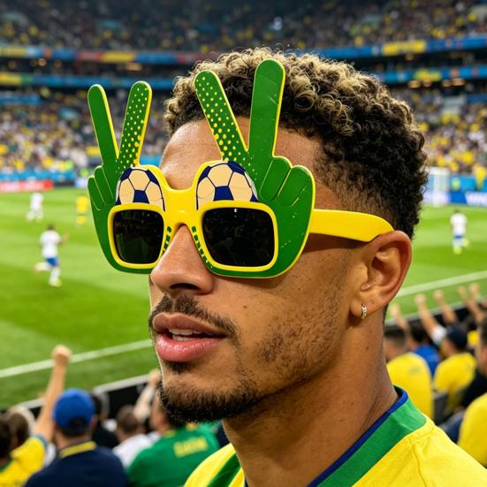 Football Theme Sunglasses, Lightweight Football Events Glasses, Funny Peace Gesture Stadium Sunglasses for Men Women Football Fans Game Day Photos