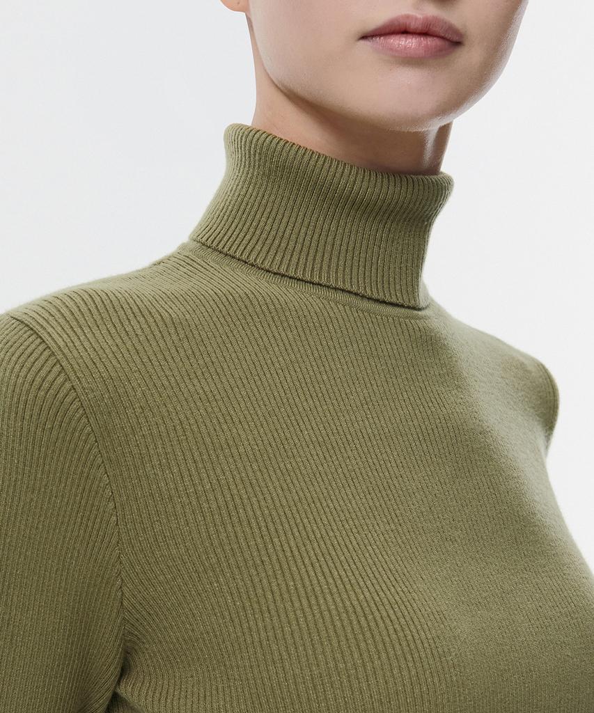 MUSINSA STANDARD WOMAN Women'S Ribbed Slim Turtleneck Knit [Light Moss]