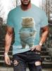 Funny Cute Cat Graphic Men's T-shirts 3D Print Men Women Short Sleeve Tee Oversized Streetwear T Shirt Casual Summer Men's Tops